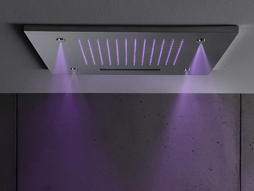 SQL-09 - LED 3-spray stainless steel overhead shower with chromotherapy by Rubinetterie Mariani - view 3